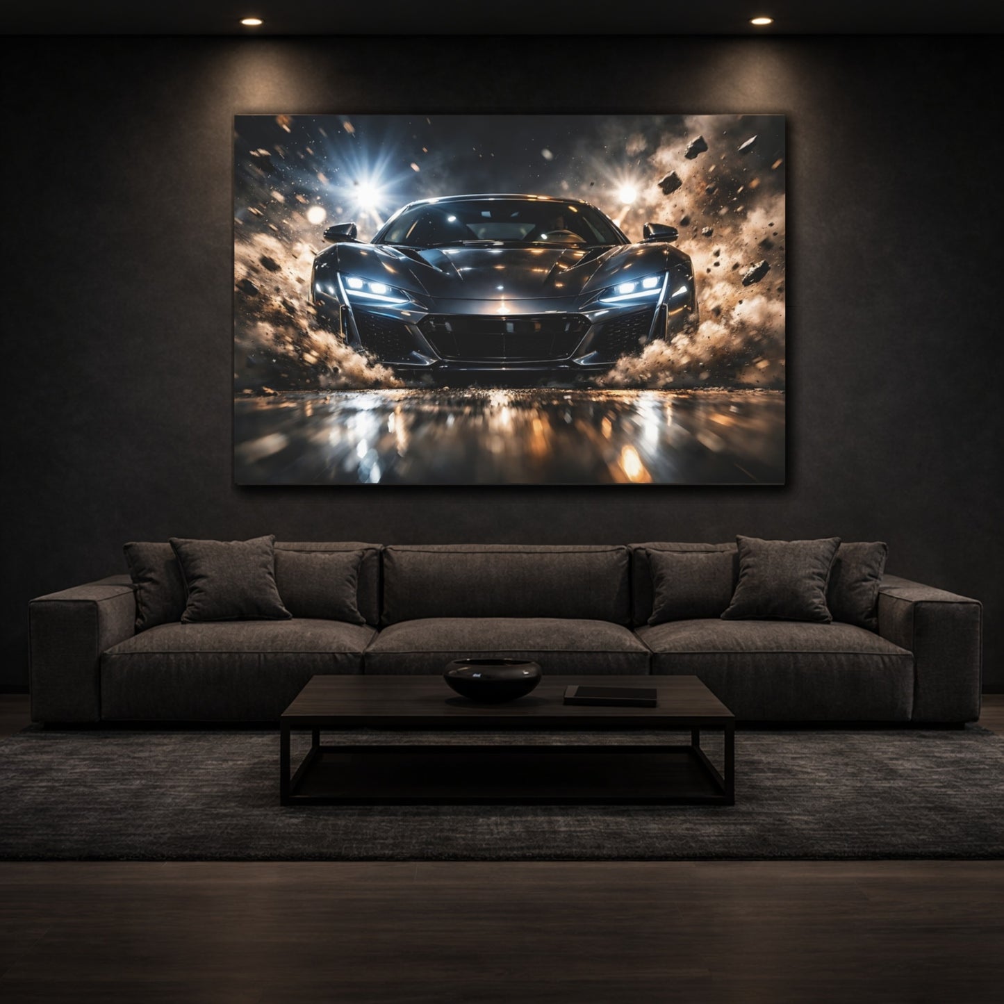 Sports Sports Car Dynamic Sports Car Art shown as front canvas room wall art
