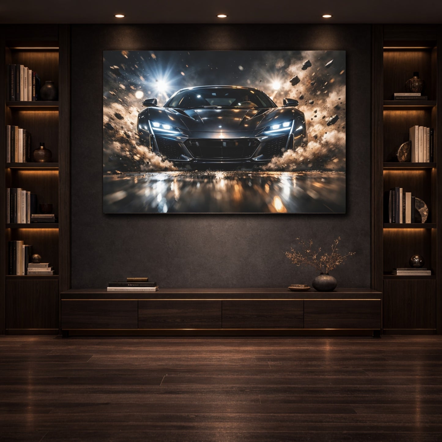 Sports Sports Car Dynamic Sports Car Art shown as front canvas room wall art
