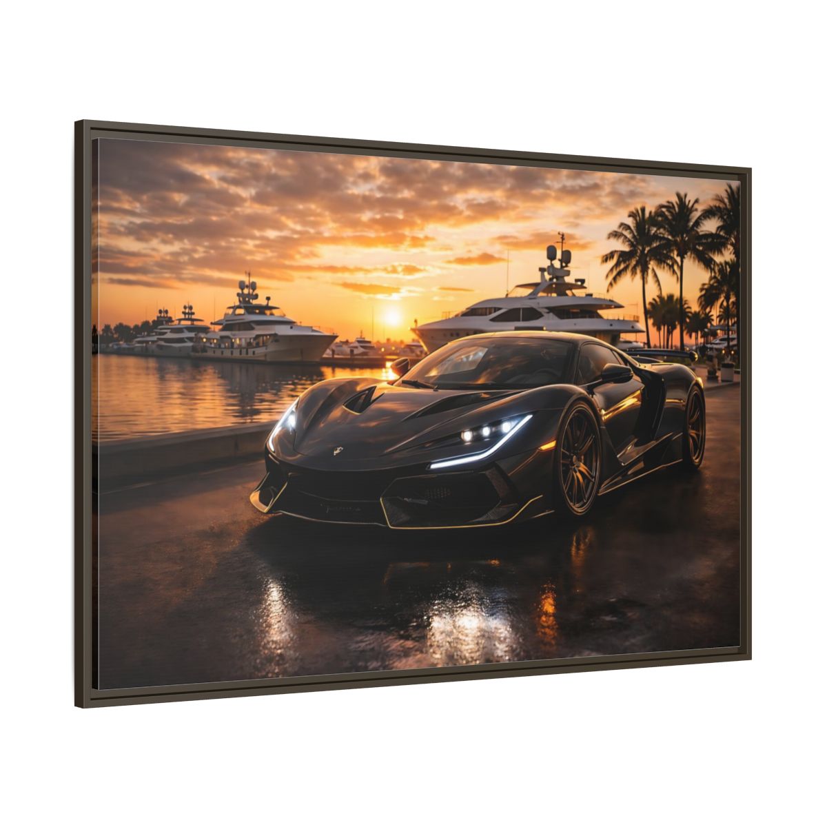 Main Mockup. Sports Sports Car Luxury Sports Car shown as stretched canvas wall art