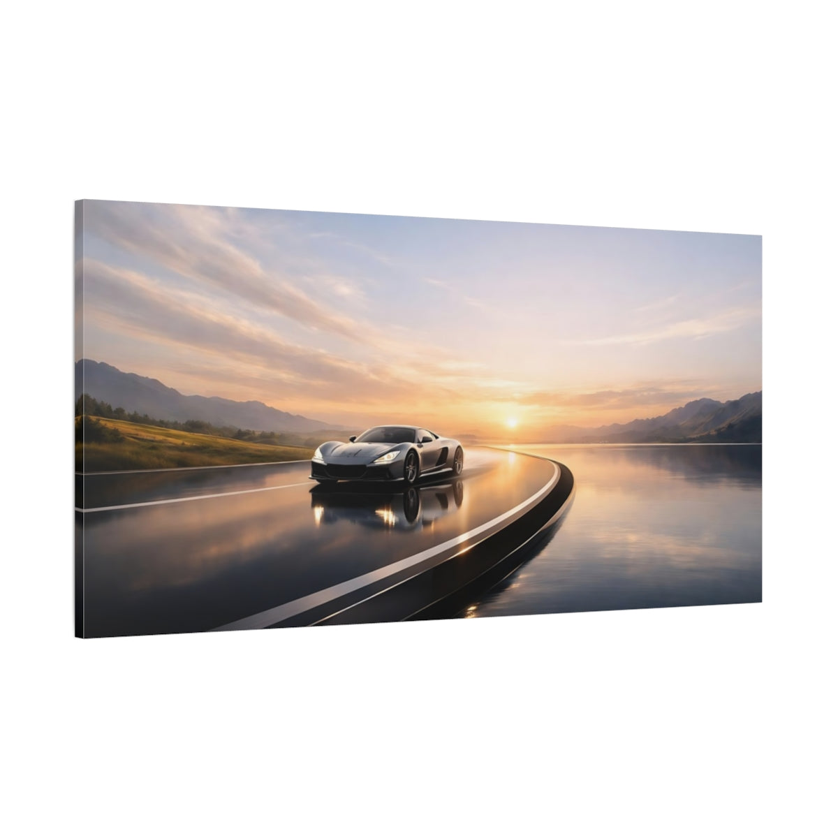 Main Mockup. Sports Sports Car Luxury Sports Car shown as stretched canvas wall art
