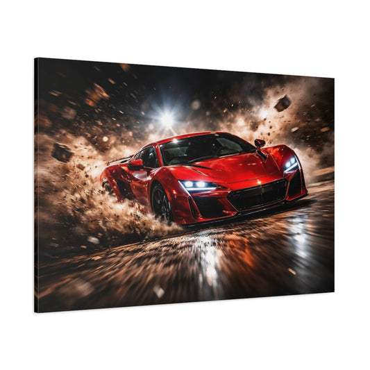 Sports Sports Car Red Sports Car shown as stretched canvas wall art