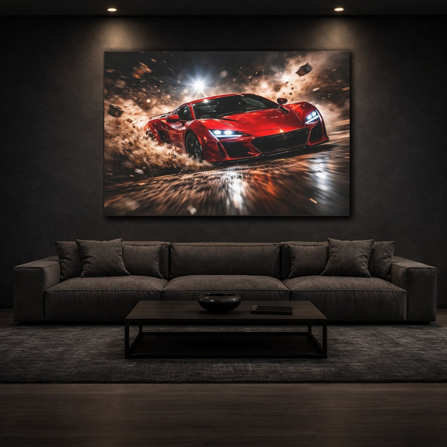 Sports Sports Car Red Sports Car shown as front canvas room wall art