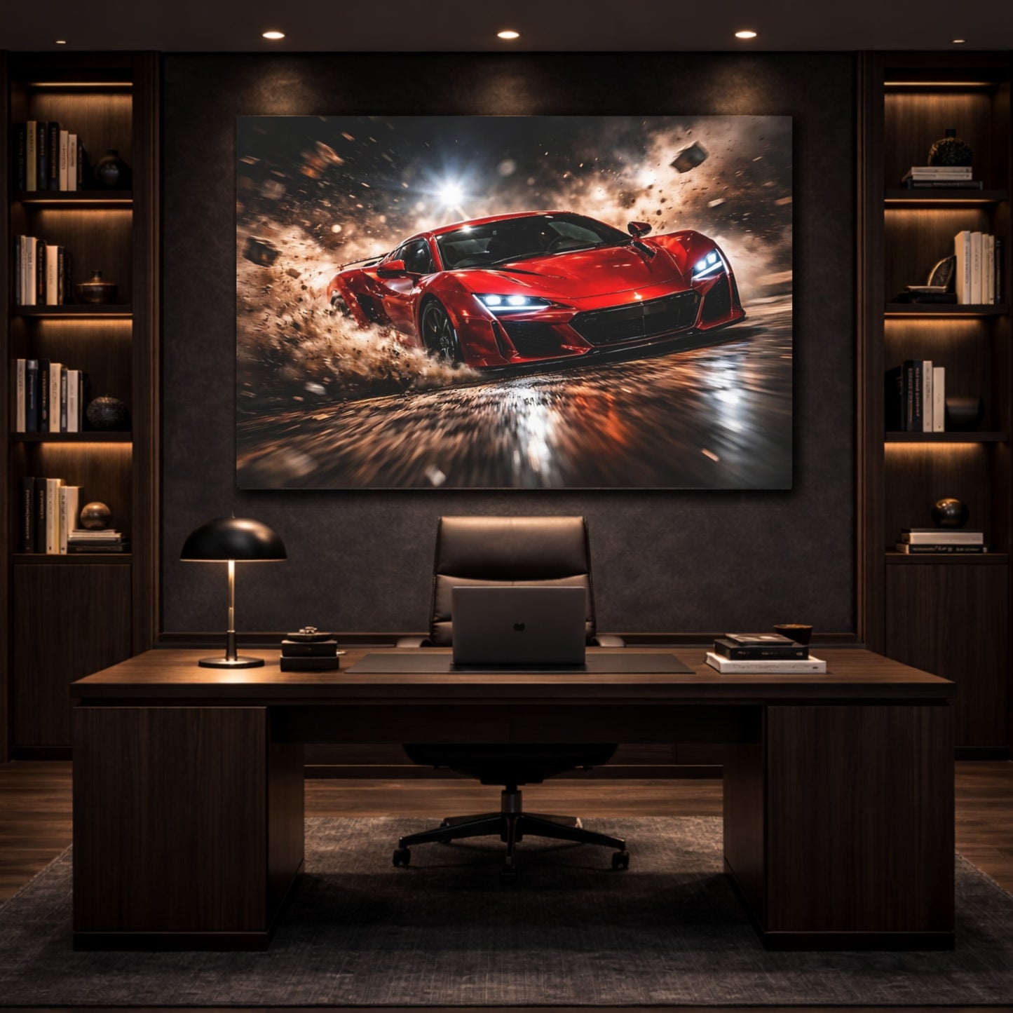 Sports Sports Car Red Sports Car shown as front canvas room wall art