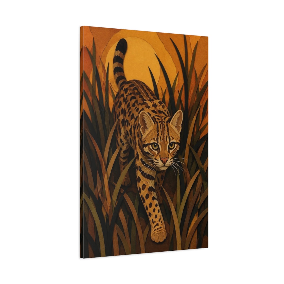 Main Mockup. Spotted Pet Cat shown as canvas print