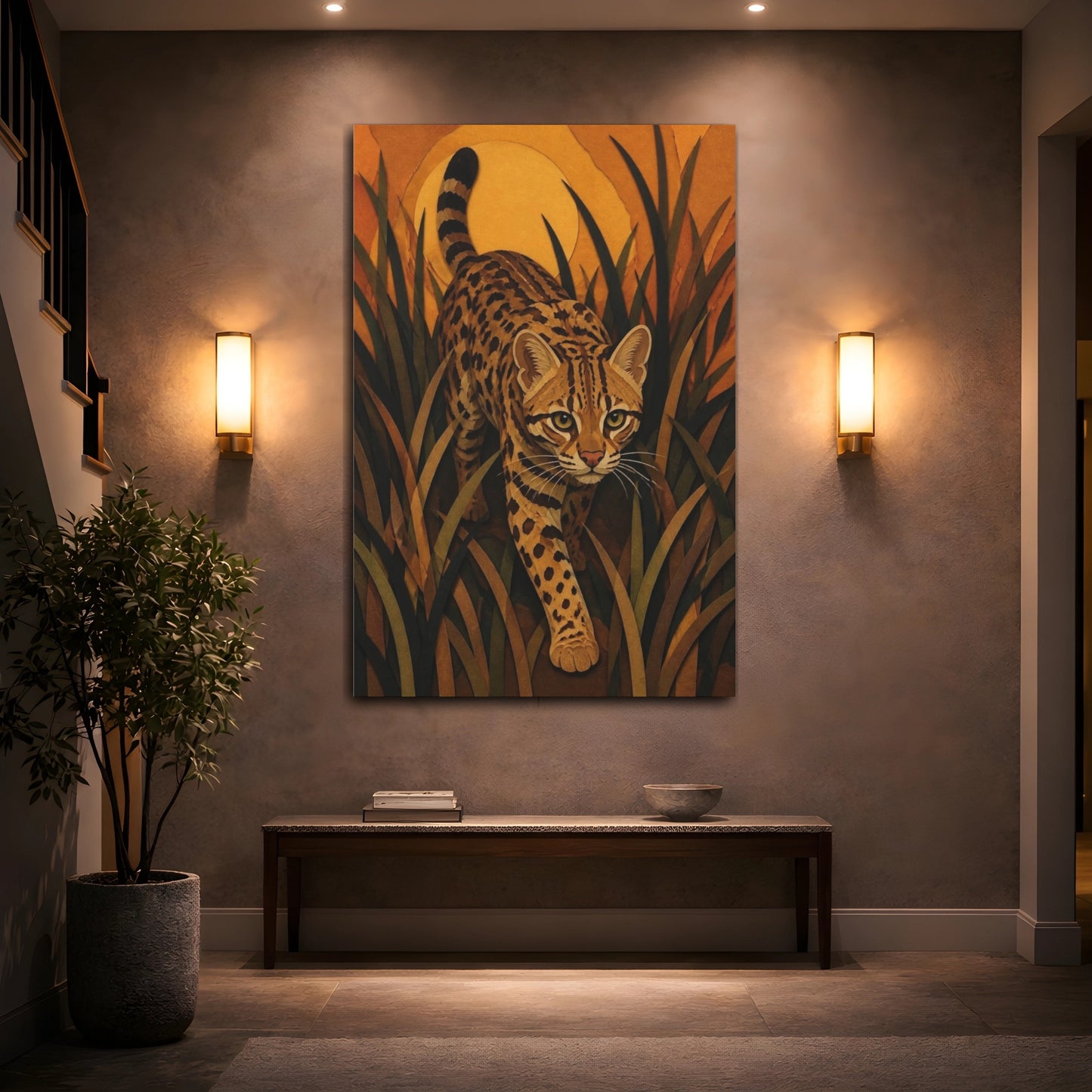 Mockup 2. Spotted Pet Cat shown as canvas print