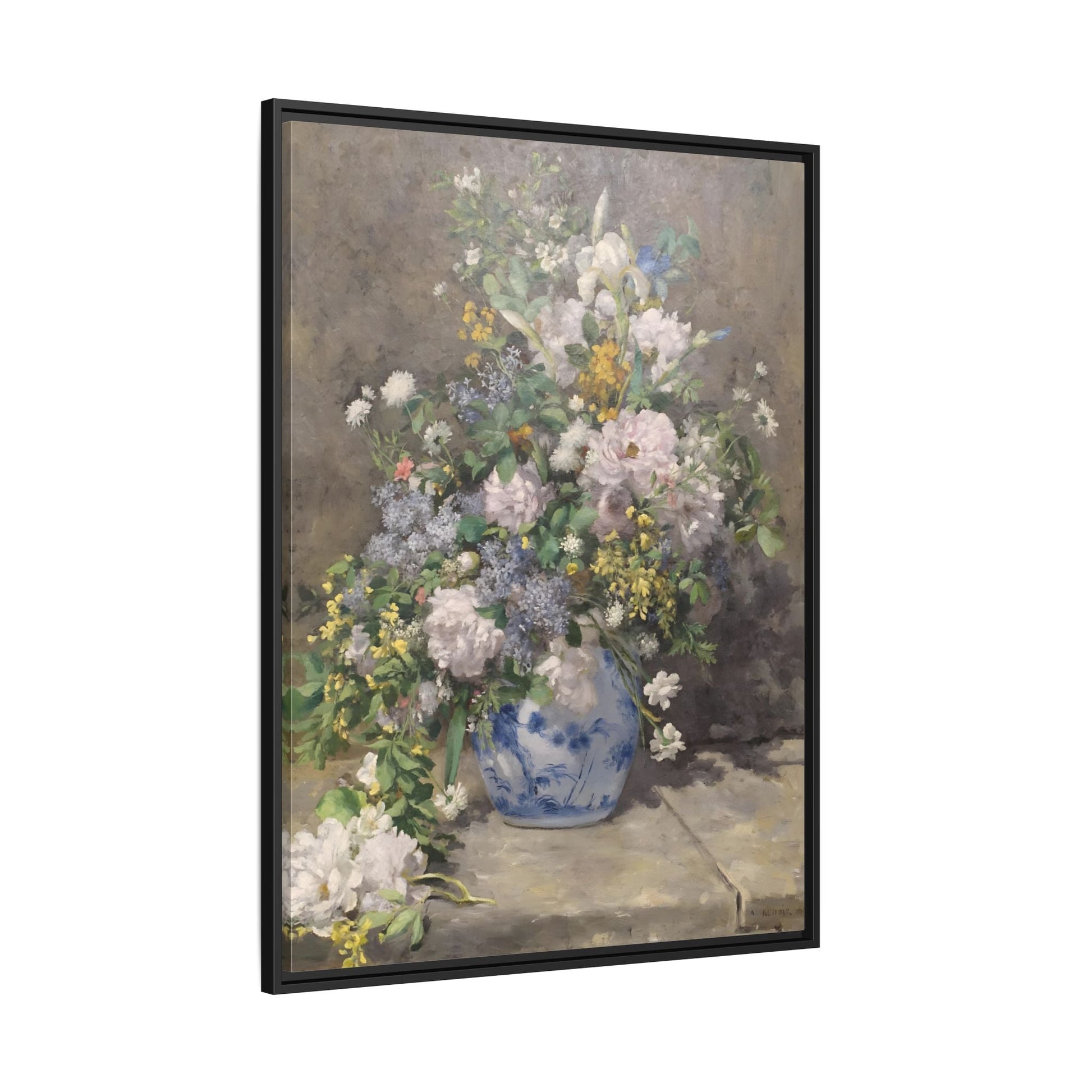 Spring Bouquet Renoir Canvas Print - Flowers Wall Art Prints in Exclusive Frame - YesArtYes
