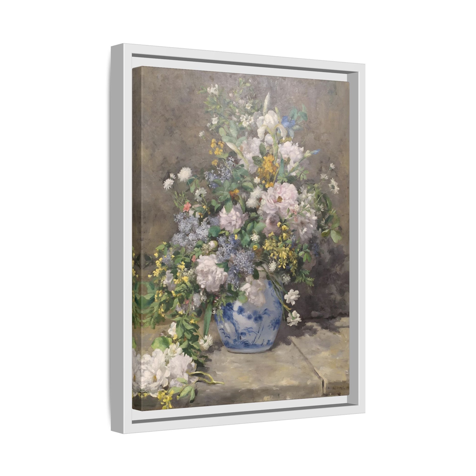 Spring Bouquet Renoir Canvas Print - Flowers Wall Art Prints in Exclusive Frame - YesArtYes