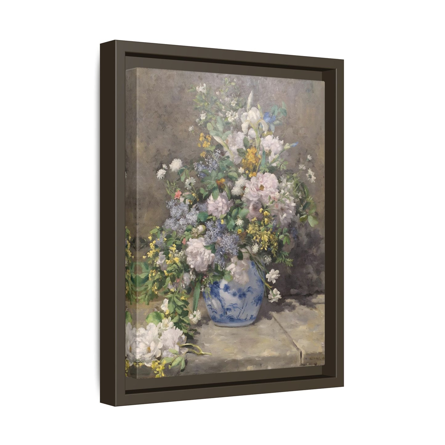 Spring Bouquet Renoir Canvas Print - Flowers Wall Art Prints in Exclusive Frame - YesArtYes