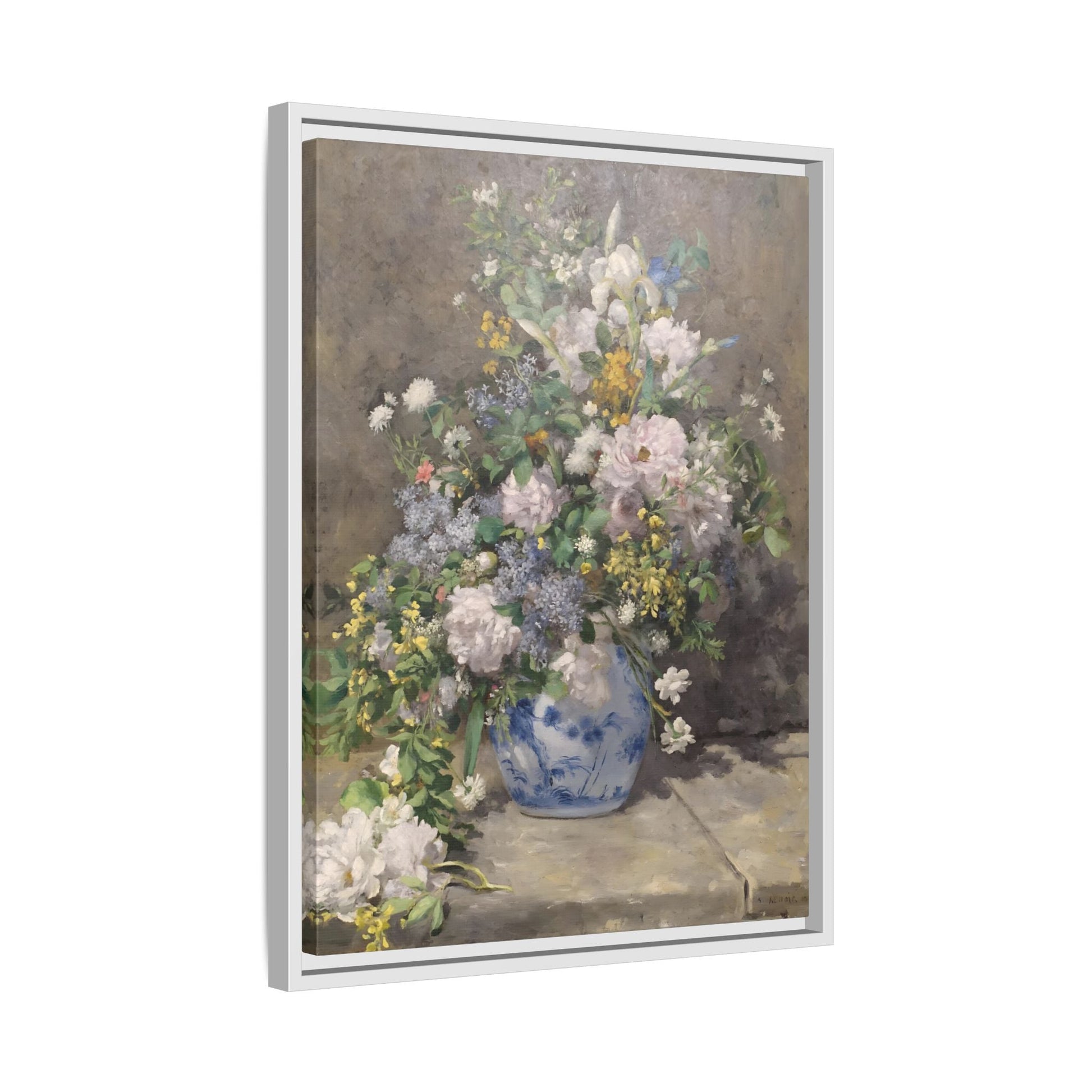 Spring Bouquet Renoir Canvas Print - Flowers Wall Art Prints in Exclusive Frame - YesArtYes