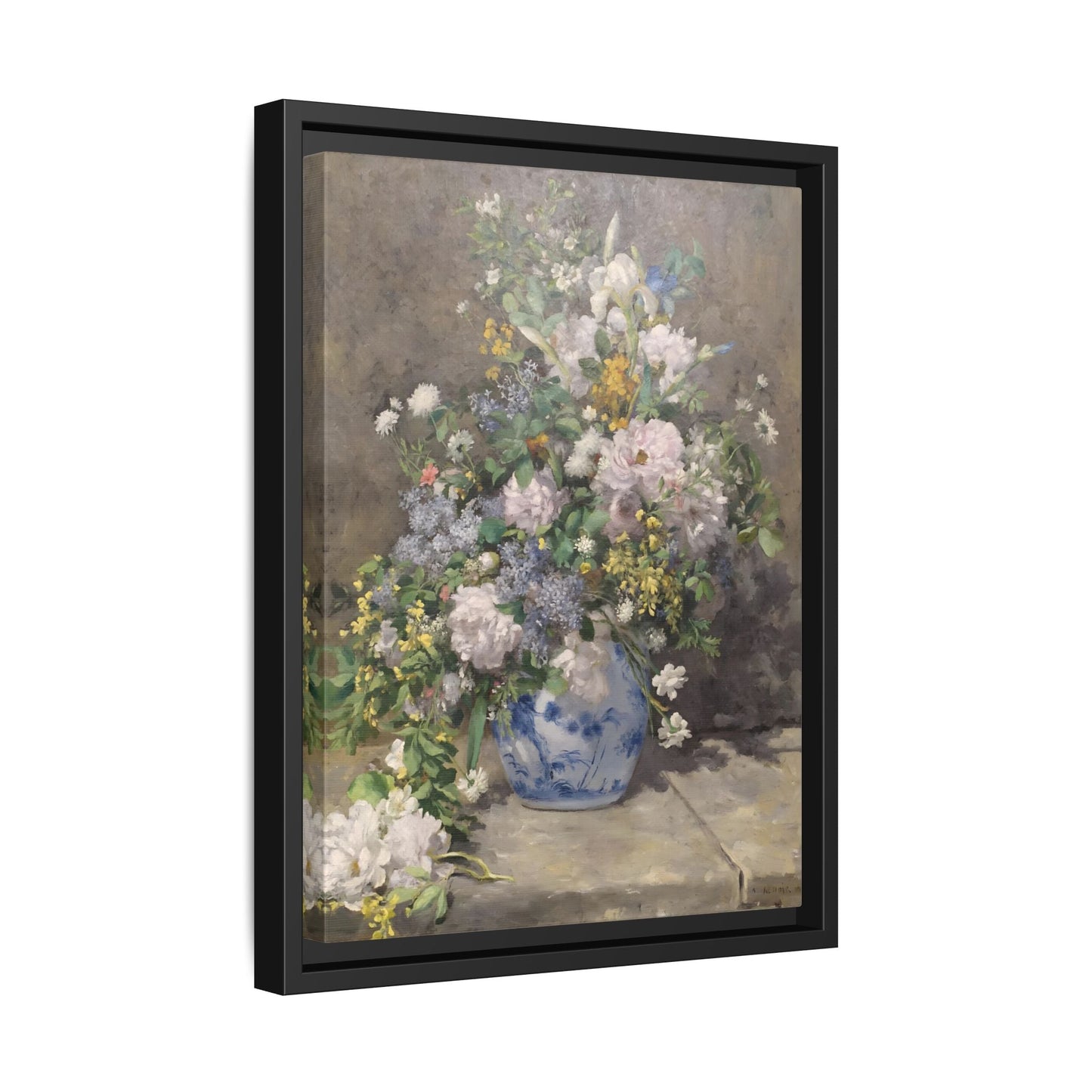 Spring Bouquet Renoir Canvas Print - Flowers Wall Art Prints in Exclusive Frame - YesArtYes