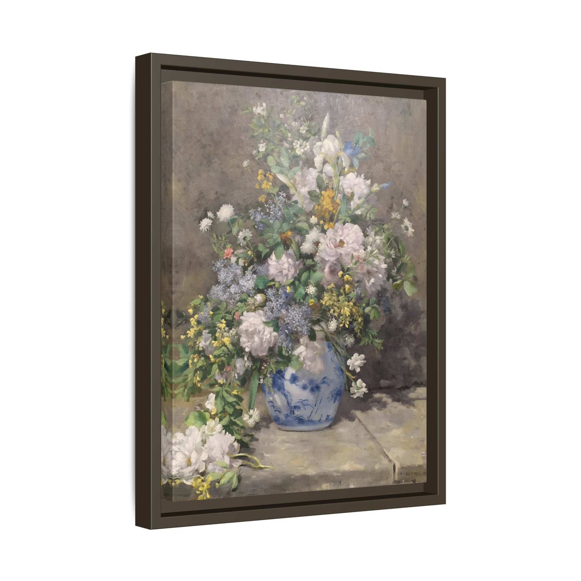 Spring Bouquet Renoir Canvas Print - Flowers Wall Art Prints in Exclusive Frame - YesArtYes