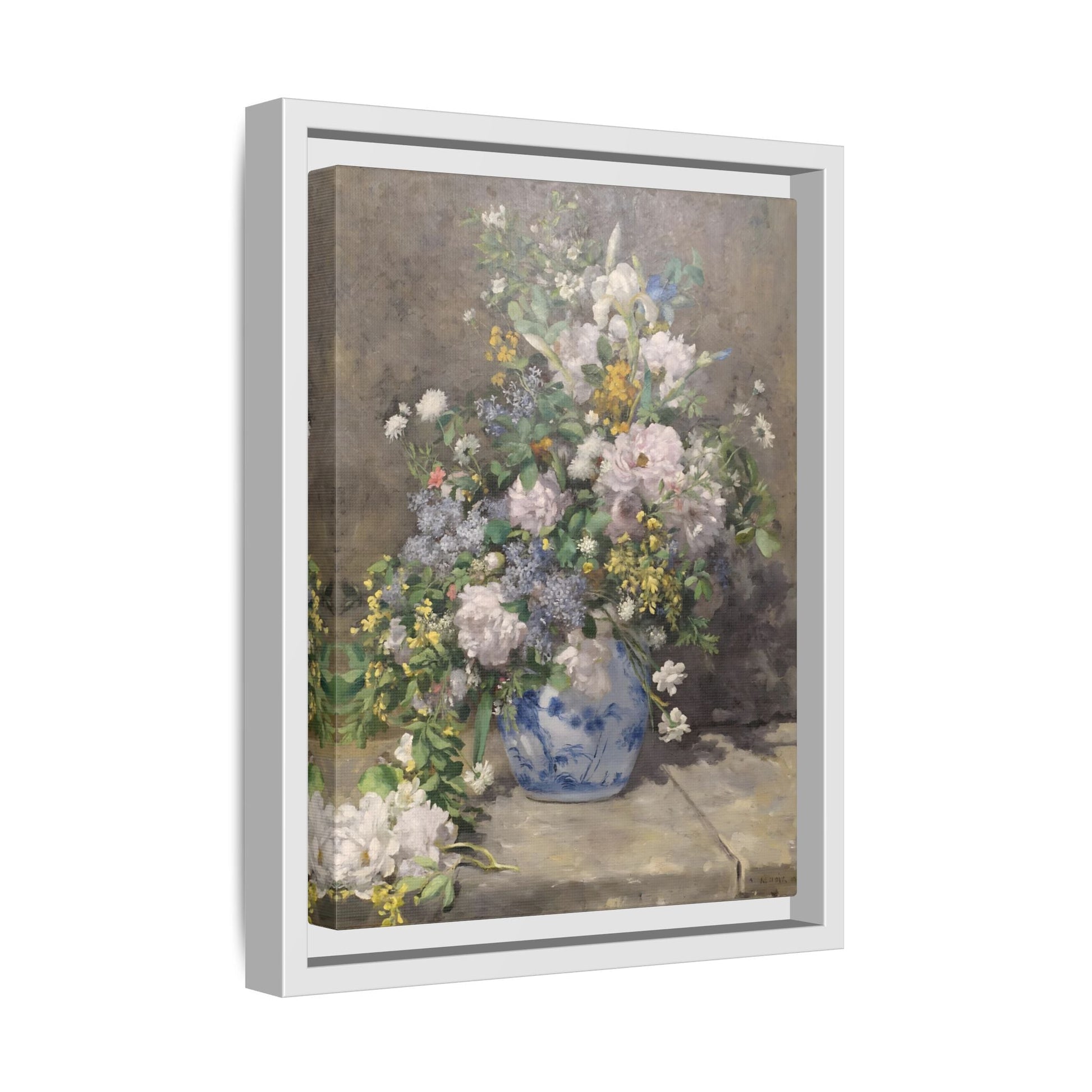 Spring Bouquet Renoir Canvas Print - Flowers Wall Art Prints in Exclusive Frame - YesArtYes