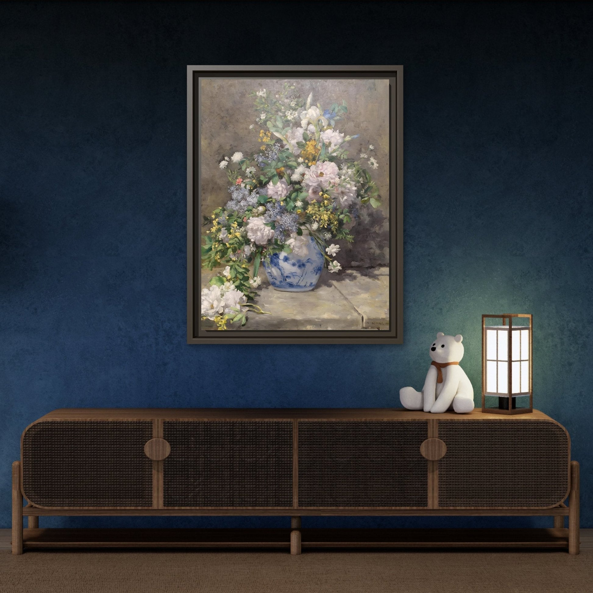 Spring Bouquet Renoir Canvas Print - Flowers Wall Art Prints in Exclusive Frame - YesArtYes