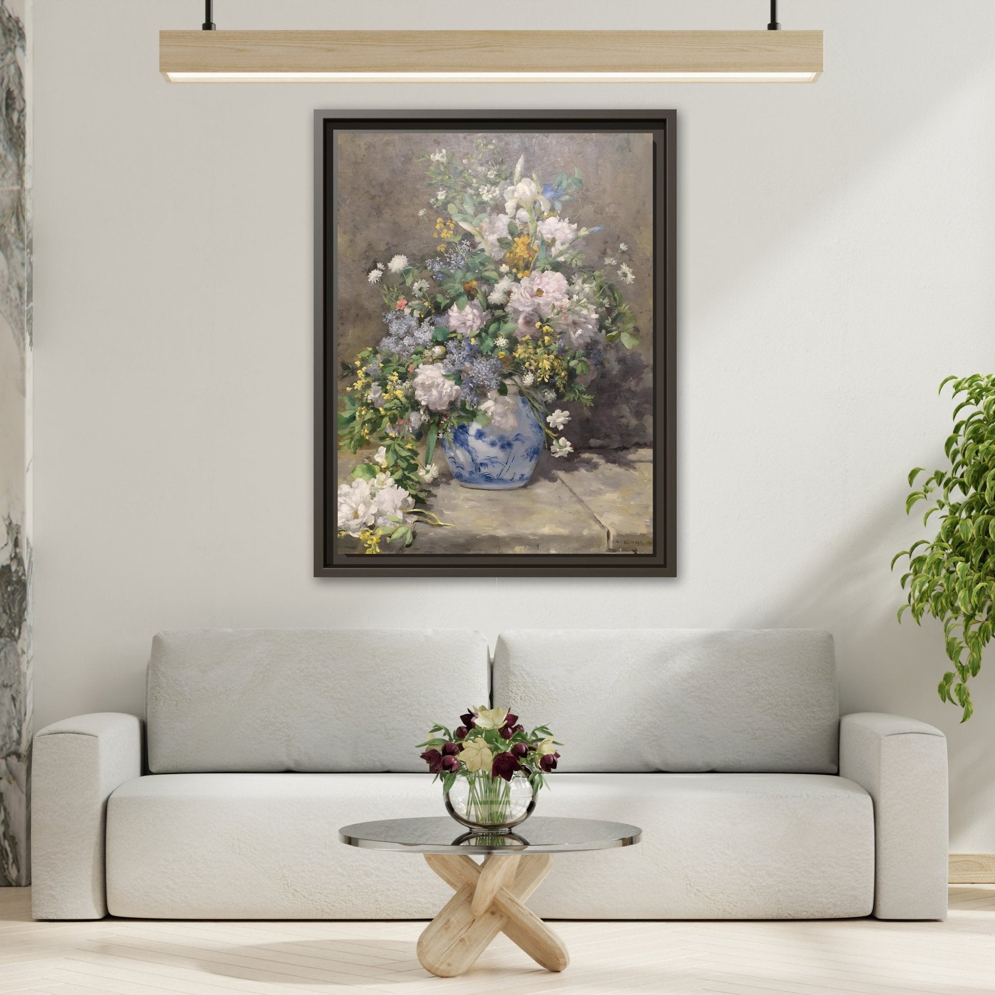 Spring Bouquet Renoir Canvas Print - Flowers Wall Art Prints in Exclusive Frame - YesArtYes