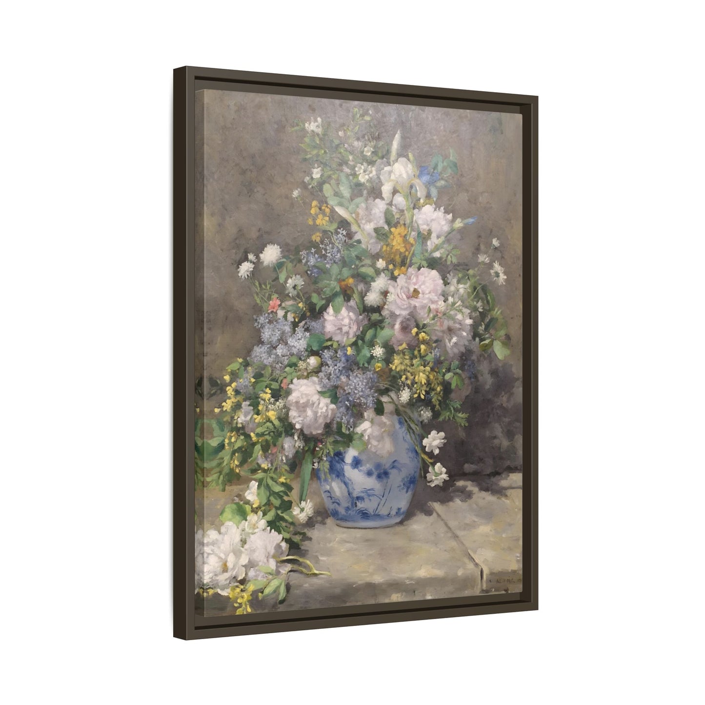 Spring Bouquet Renoir Canvas Print - Flowers Wall Art Prints in Exclusive Frame - YesArtYes