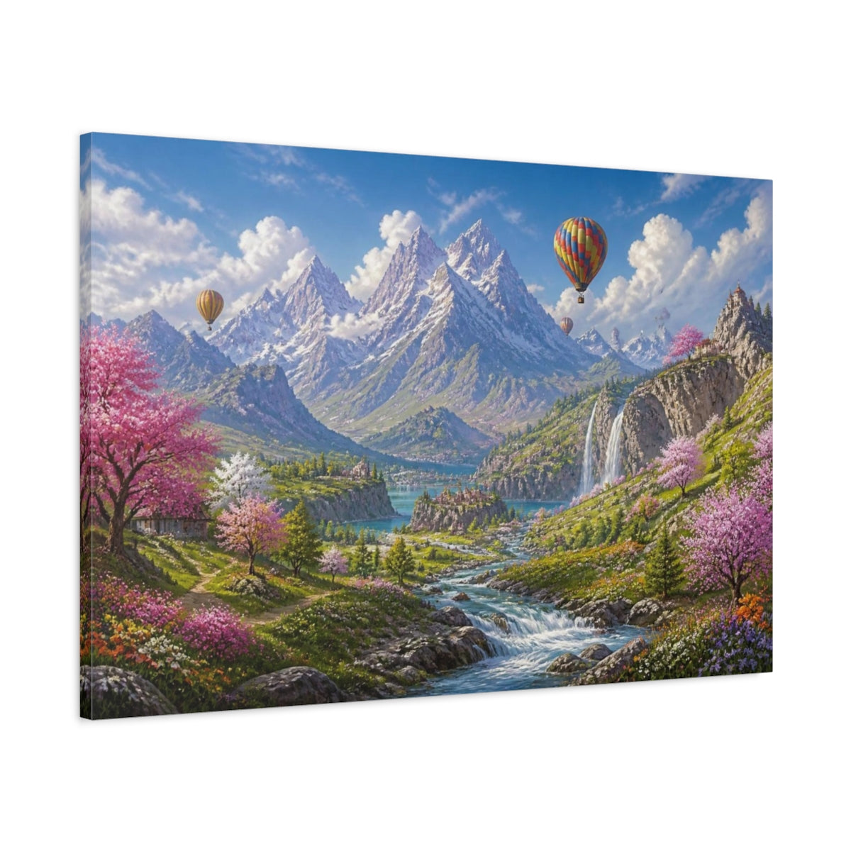 Main Mockup. Spring Mountain Balloons shown as canvas print