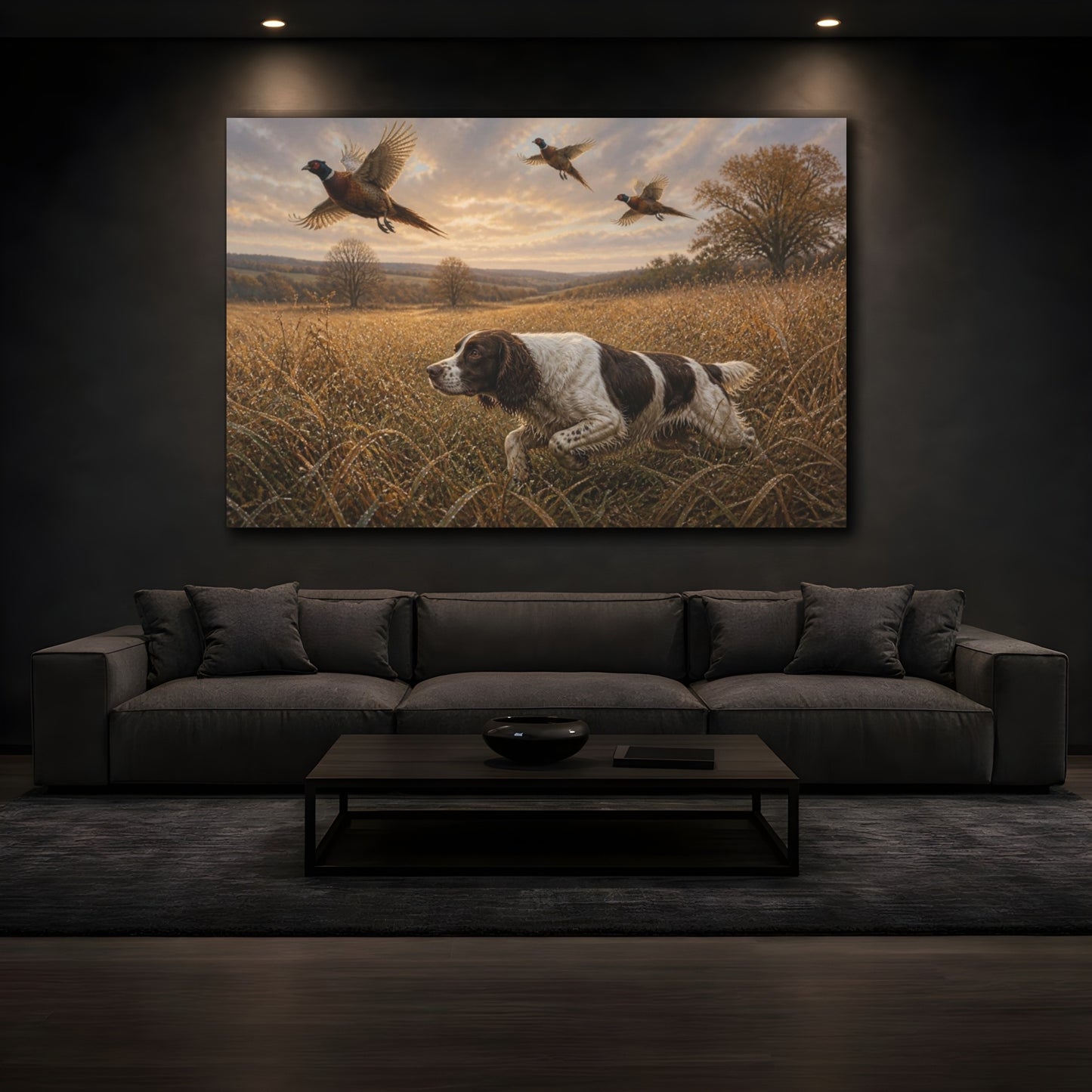 Mockup 3. Springer Spaniel Pets In Field shown as canvas print