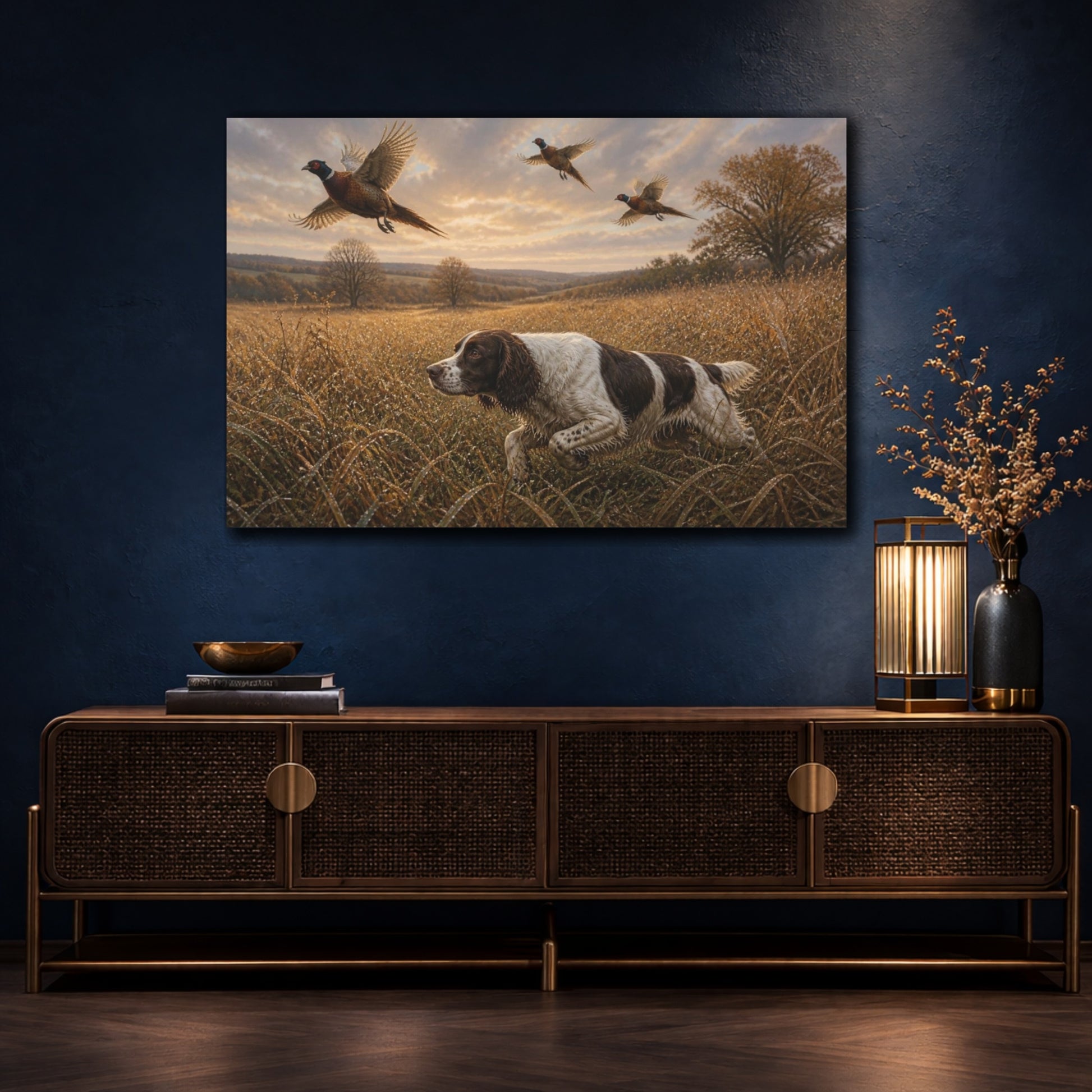 Mockup 4. Springer Spaniel Pets In Field shown as canvas print