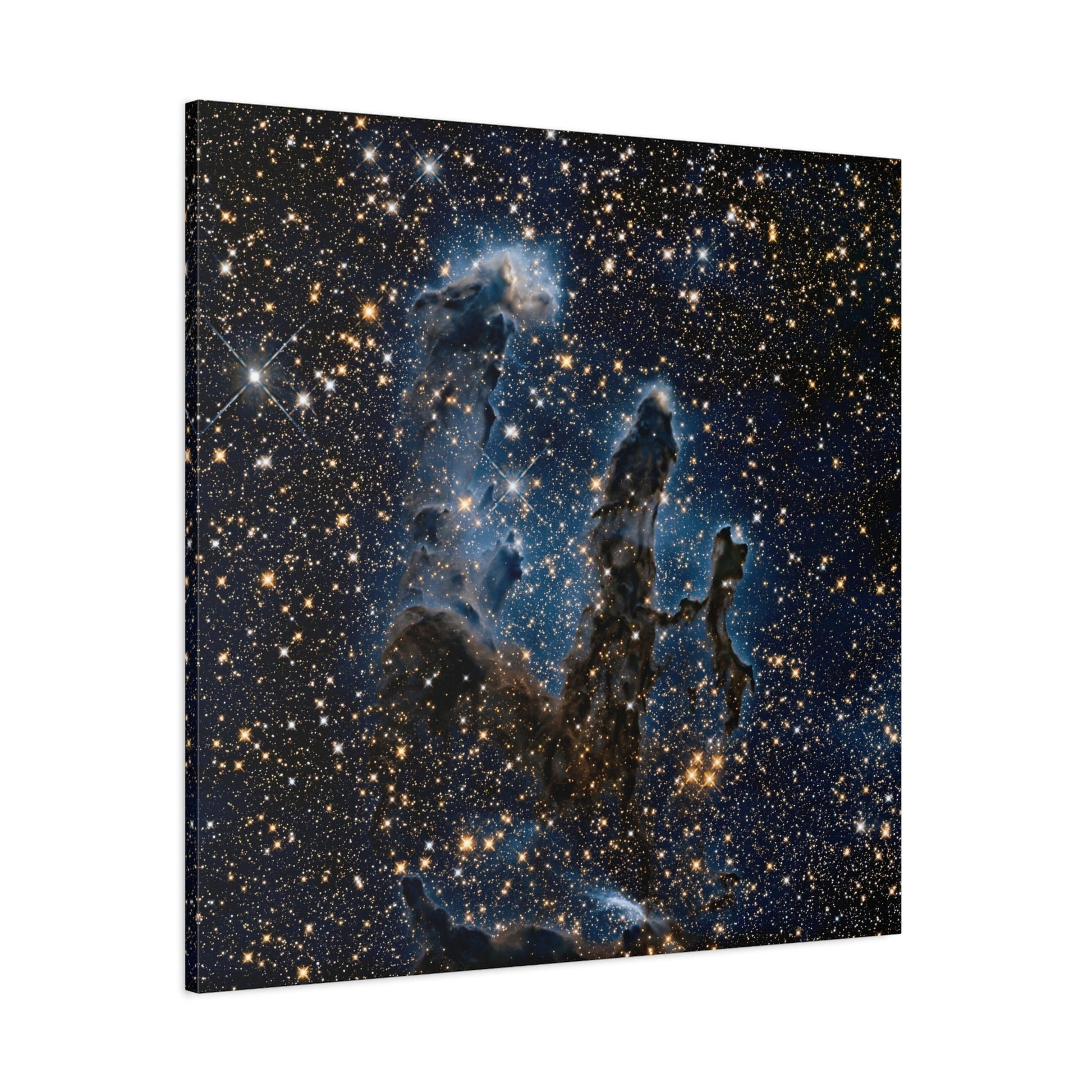 Square Framed NASA Canvas Prints - Hubble Captures Iconic Pillars of Creation in Deep Space Wall Art