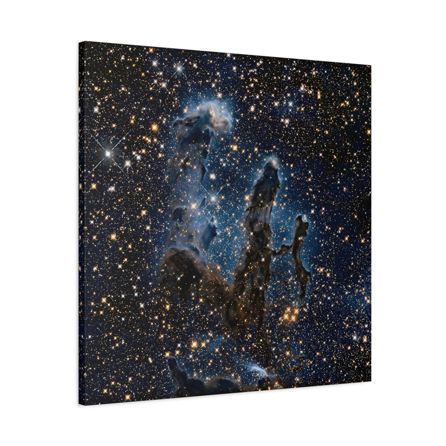 Square Framed NASA Canvas Prints - Hubble Captures Iconic Pillars of Creation in Deep Space Wall Art