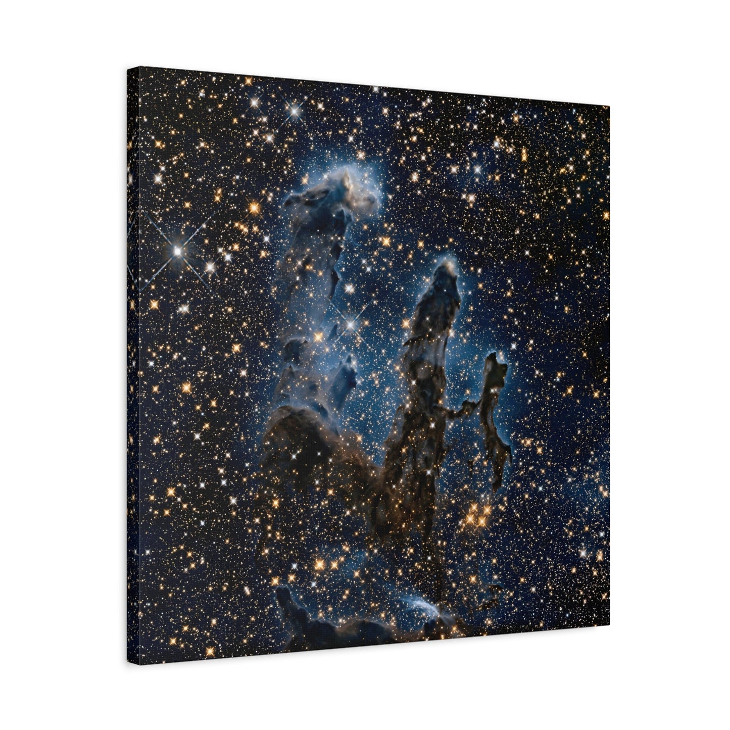 Square Framed NASA Canvas Prints - Hubble Captures Iconic Pillars of Creation in Deep Space Wall Art