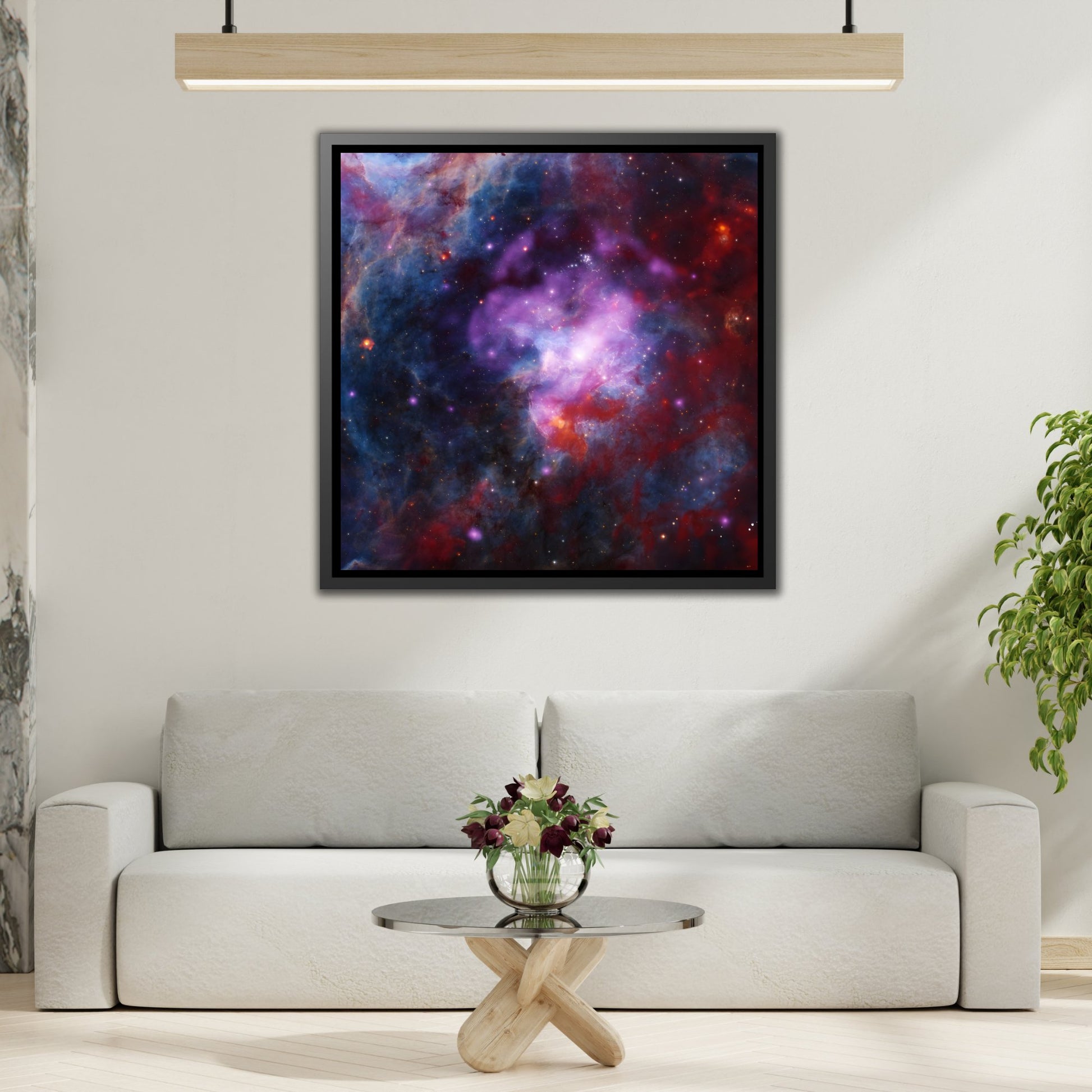 Square Framed NASA Canvas Wall Art in Exclusive Frame - Spectacular Supernova Celestial Fireworks Deep Space Print