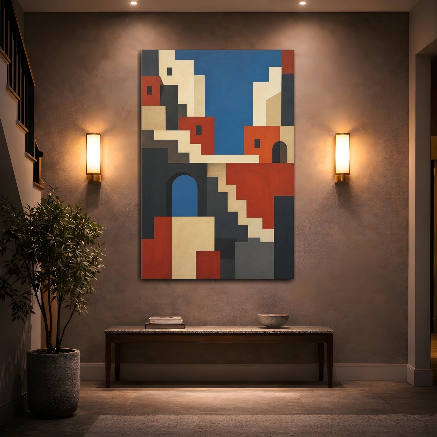 Mockup 2. Stacked Urban Facades shown as canvas print