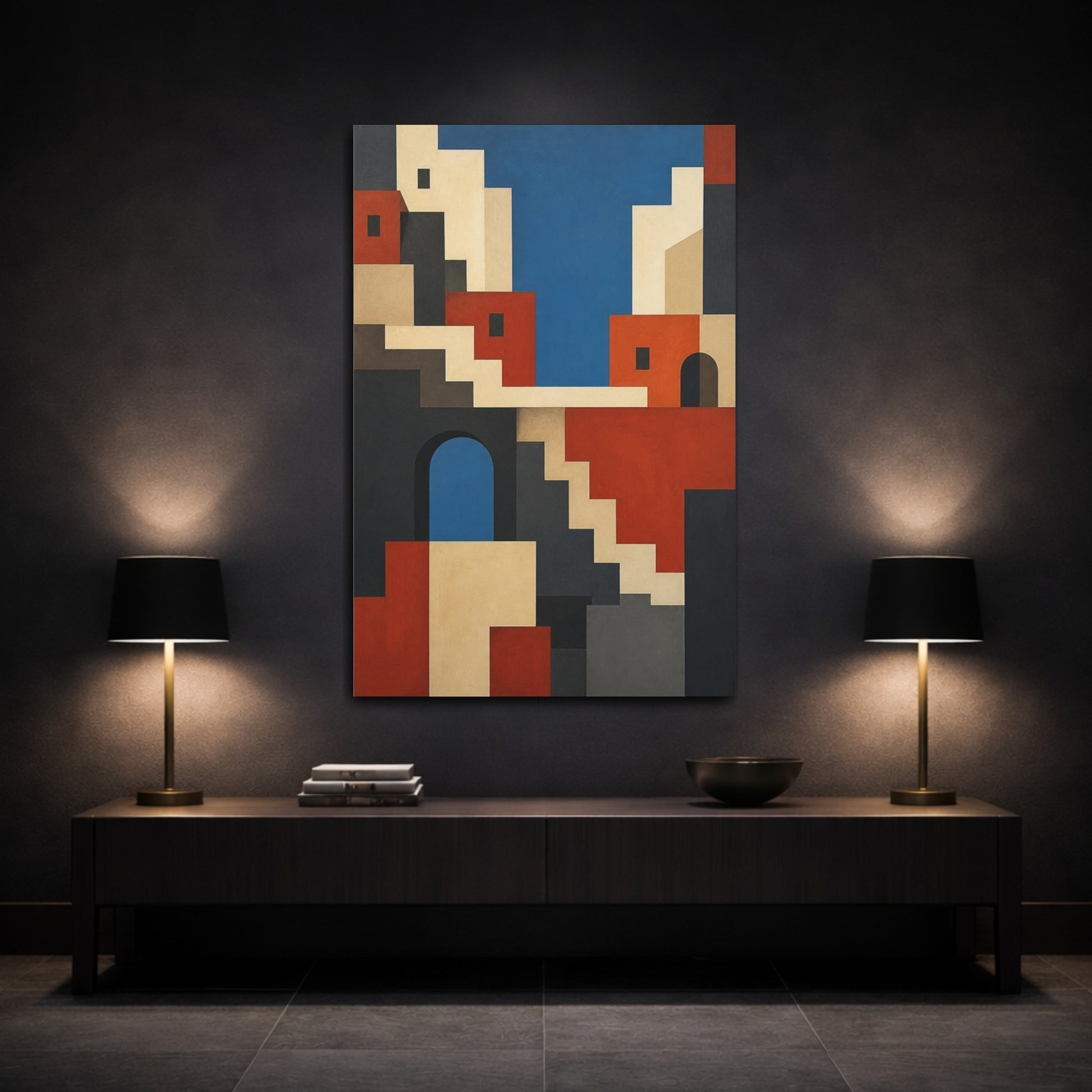 Mockup 3. Stacked Urban Facades shown as canvas print