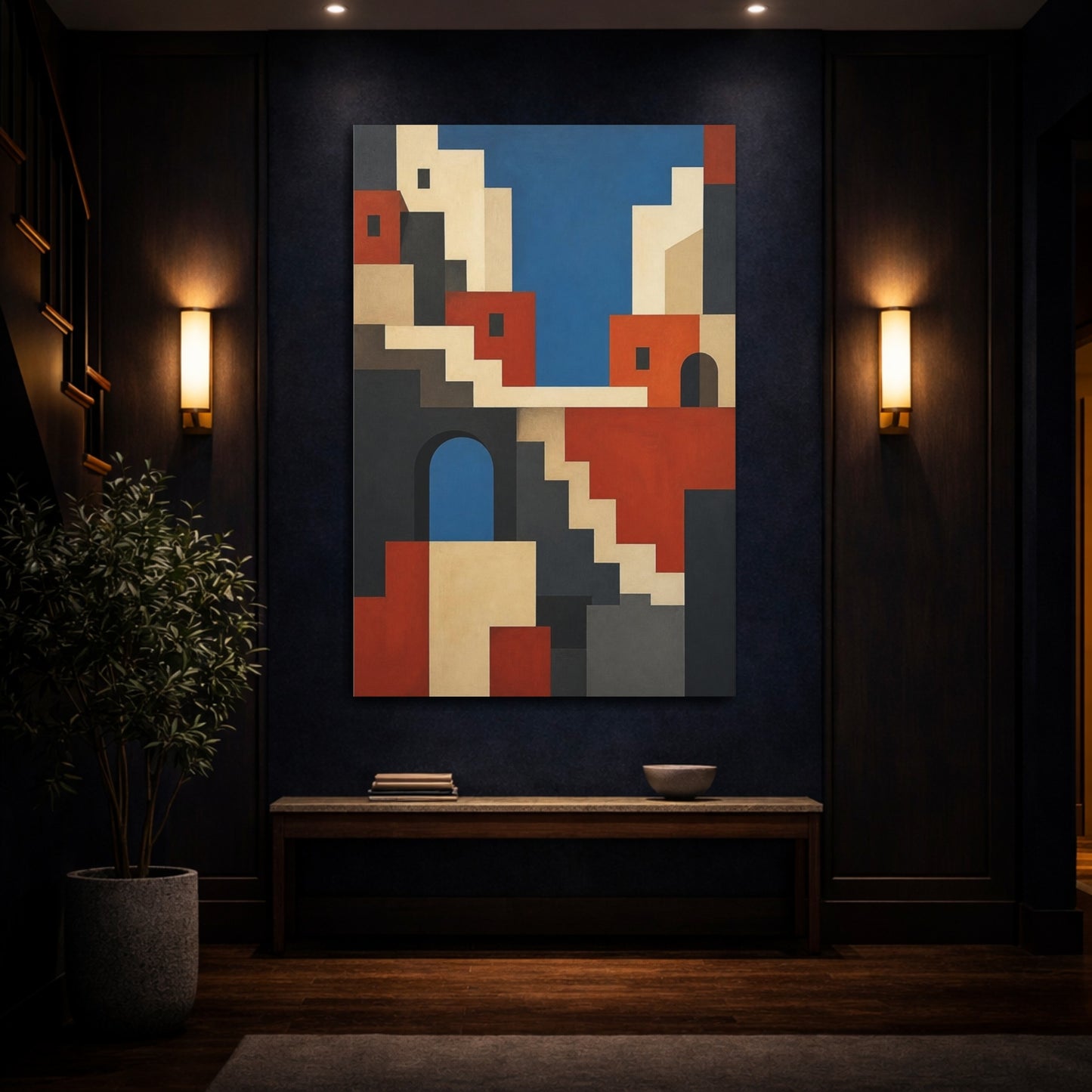 Mockup 4. Stacked Urban Facades shown as canvas print