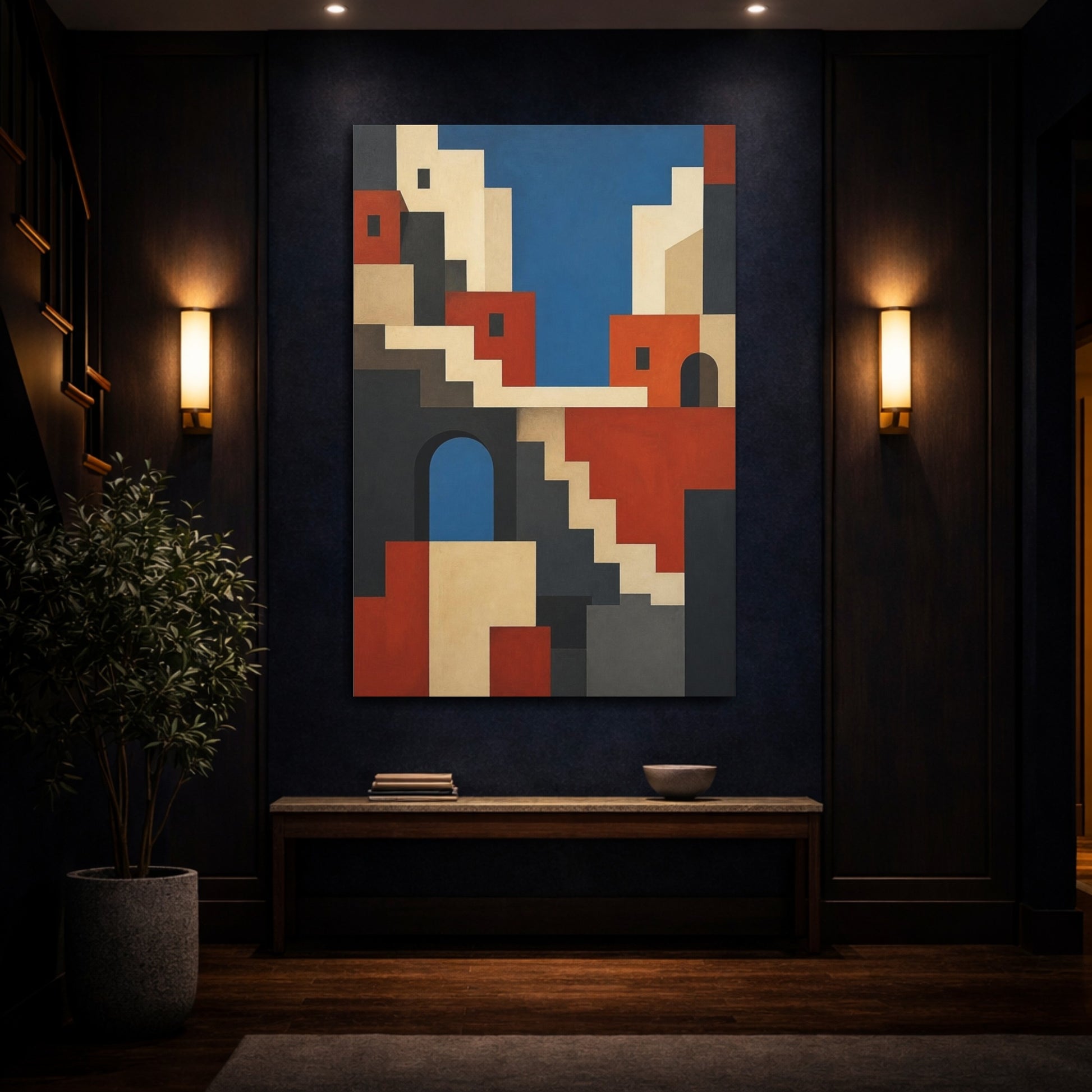 Mockup 4. Stacked Urban Facades shown as canvas print