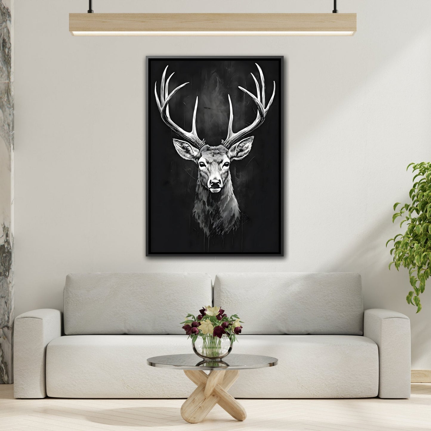 Stag Deer Wall Art Canvas Prints - Framed Scandinavian Decor - YesArtYes