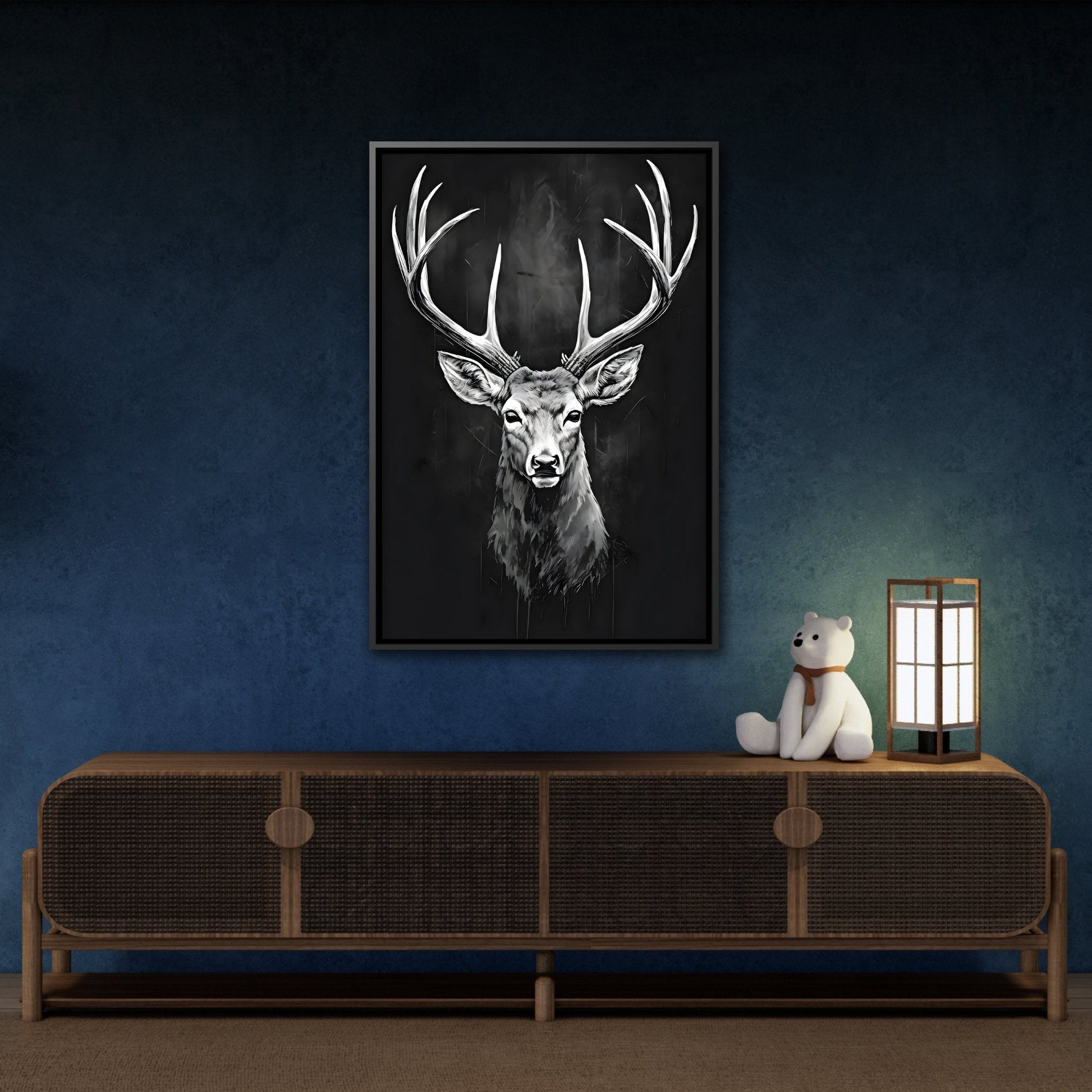 Stag Deer Wall Art Canvas Prints - Framed Scandinavian Decor - YesArtYes