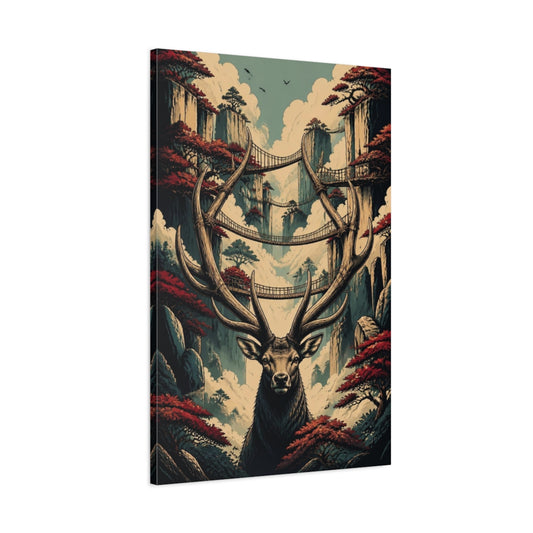 Main Mockup. Stag Of Floating Bridges shown as canvas print