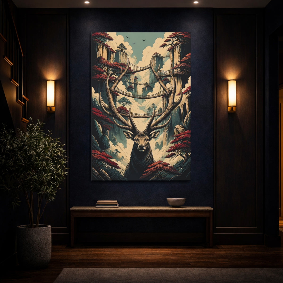 Mockup 4. Stag Of Floating Bridges shown as canvas print