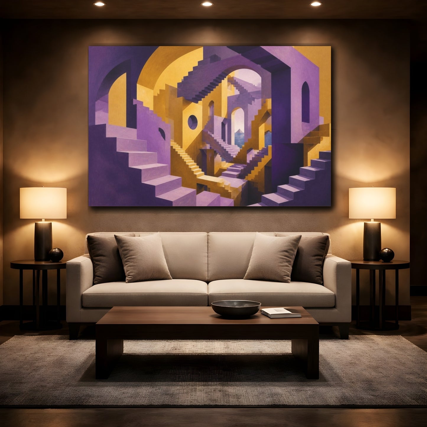 Mockup 2. Staircase Illusion shown as canvas print