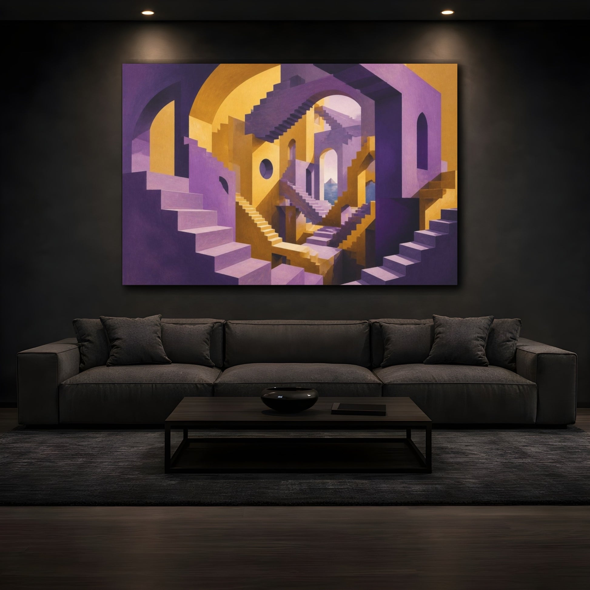 Mockup 3. Staircase Illusion shown as canvas print