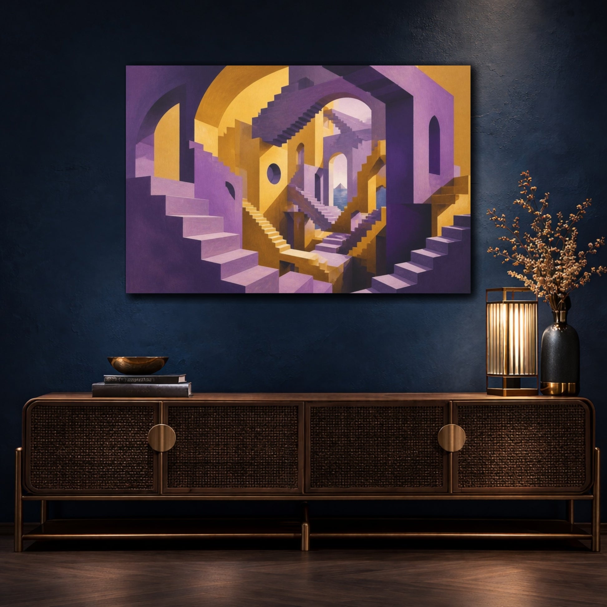 Mockup 4. Staircase Illusion shown as canvas print