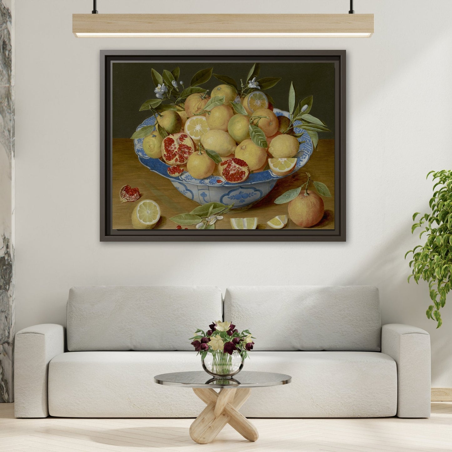 Still Life Fruits Framed Canvas Print - Hulsdonck Lemons Oranges Pomegranate Wall Art