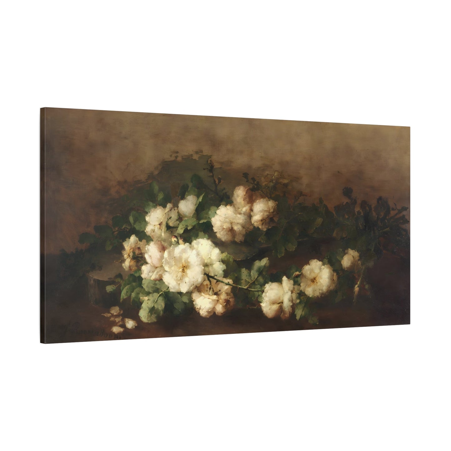 Still Life Guitar Roses Vintage Canvas Print - Floral Wall Art - YesArtYes