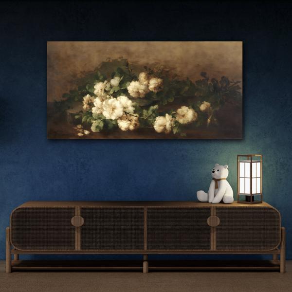 Still Life Guitar Roses Vintage Canvas Print - Floral Wall Art - YesArtYes