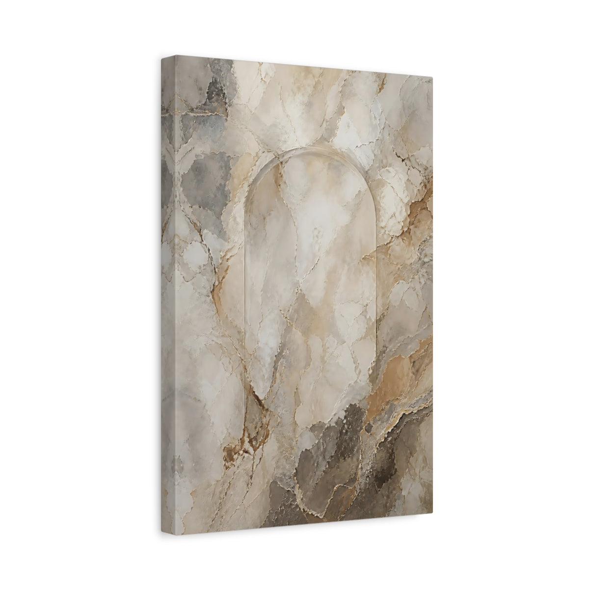Side Mockup 4. Stone Arch Marble shown as canvas print