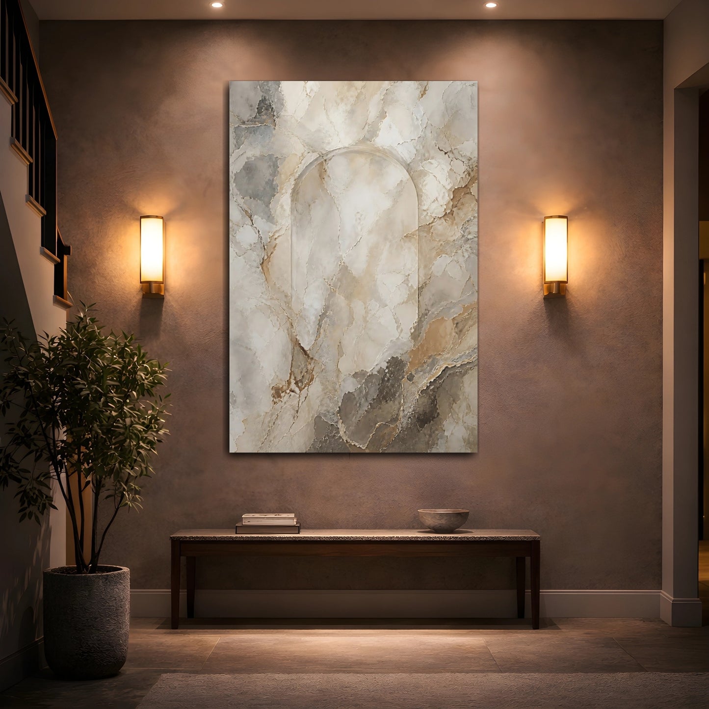 Mockup 2. Stone Arch Marble shown as canvas print