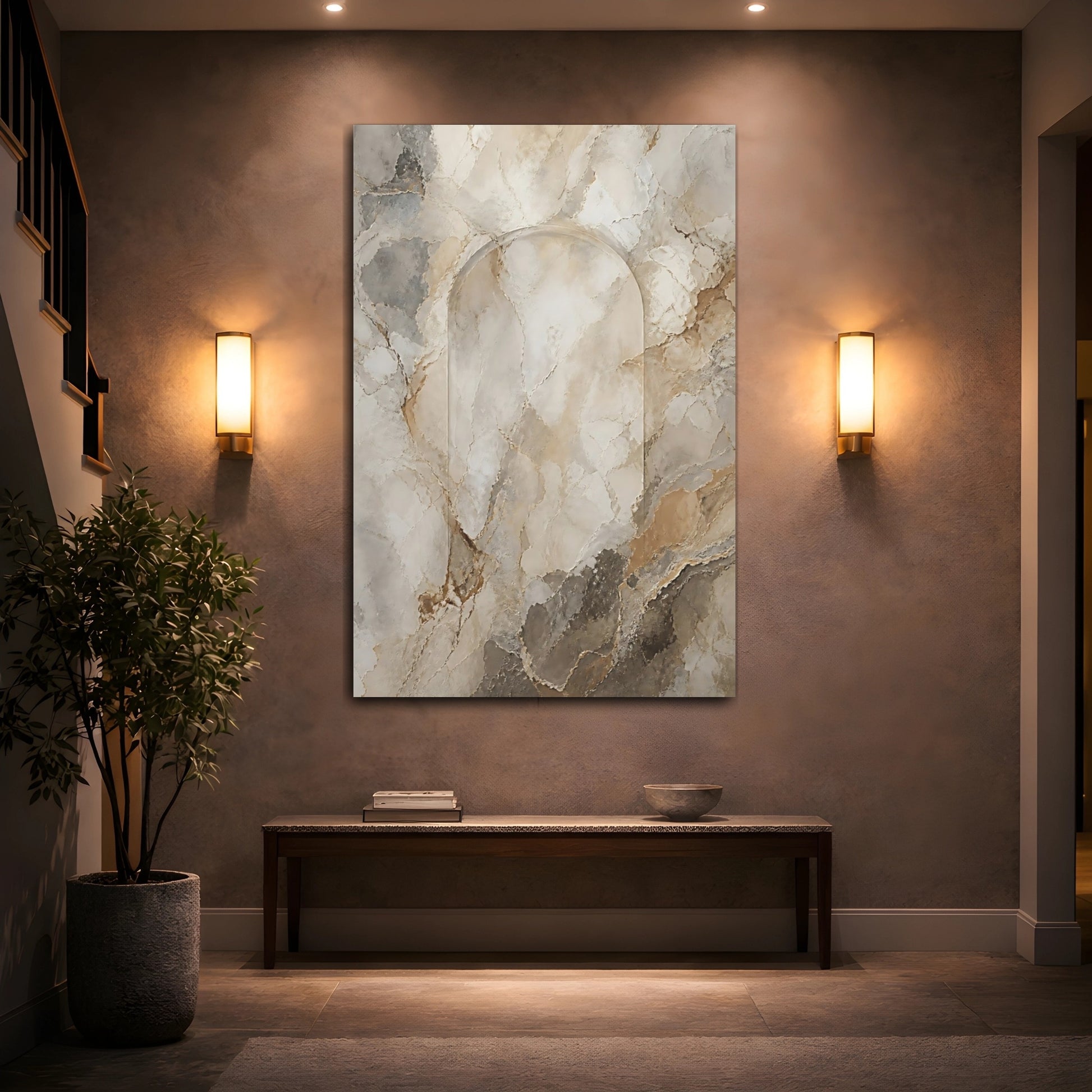 Mockup 2. Stone Arch Marble shown as canvas print