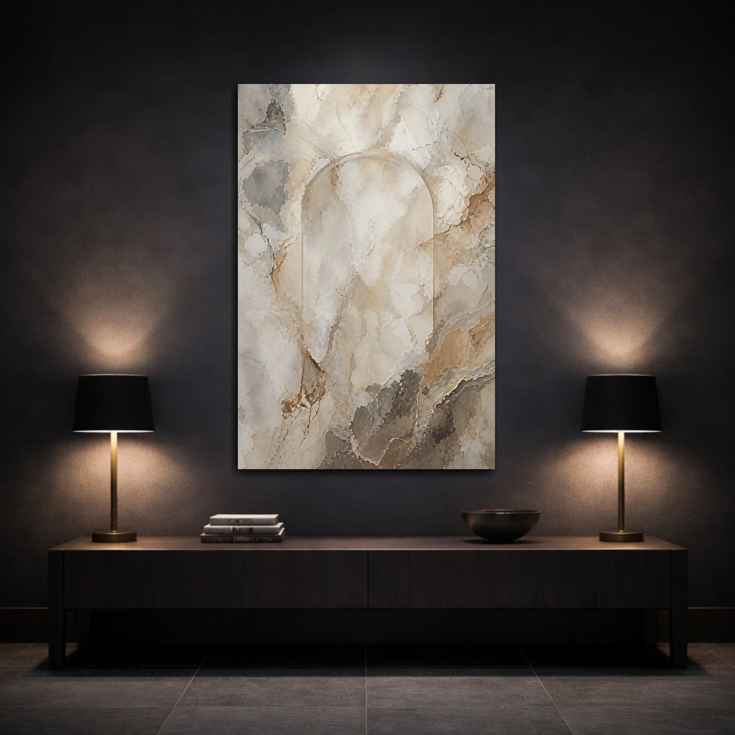 Mockup 3. Stone Arch Marble shown as canvas print