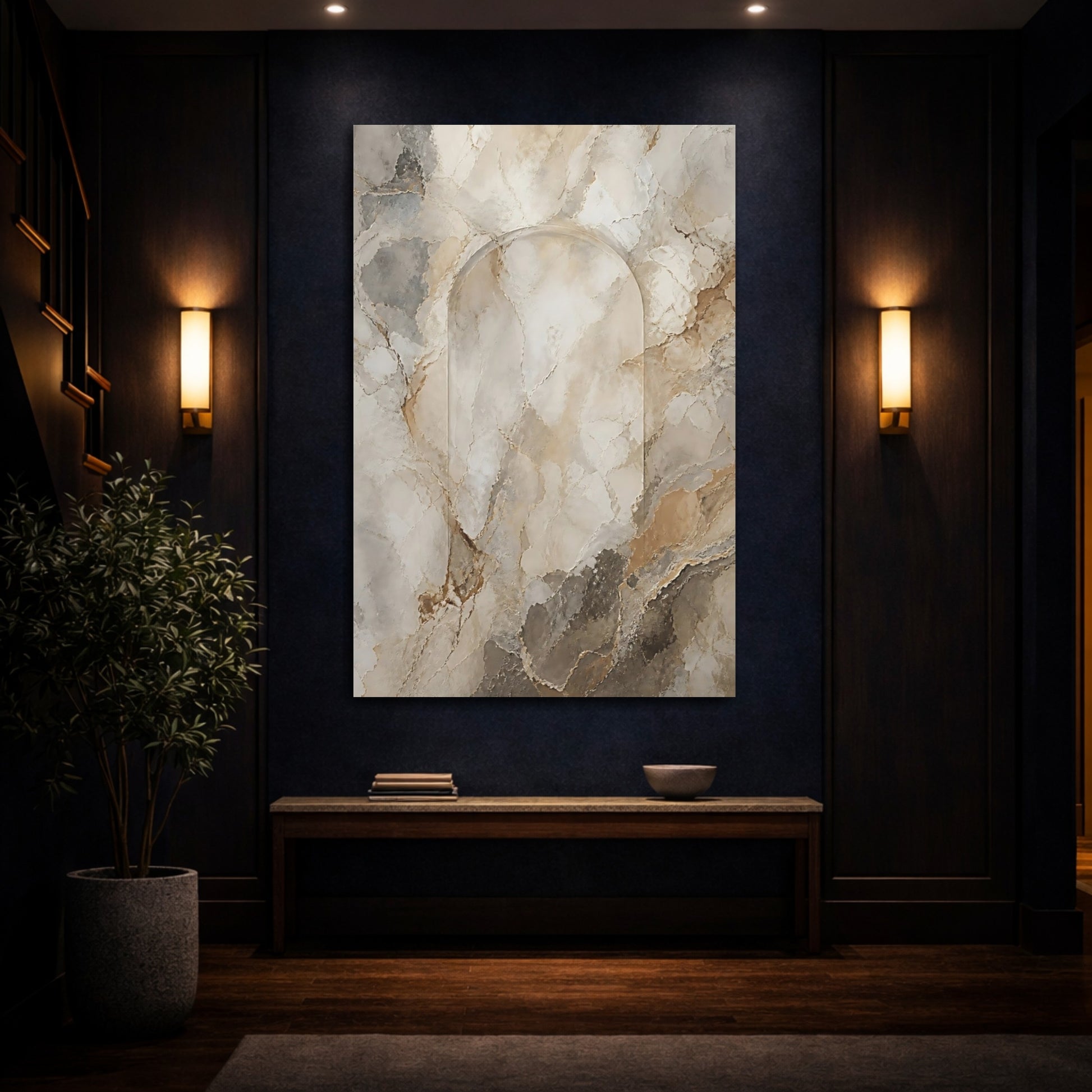 Mockup 4. Stone Arch Marble shown as canvas print