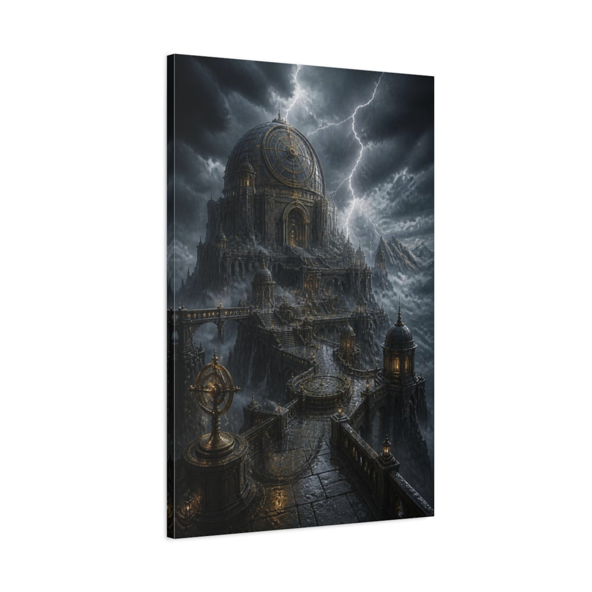 Main Mockup. Stormbound Observatory Dome shown as canvas print