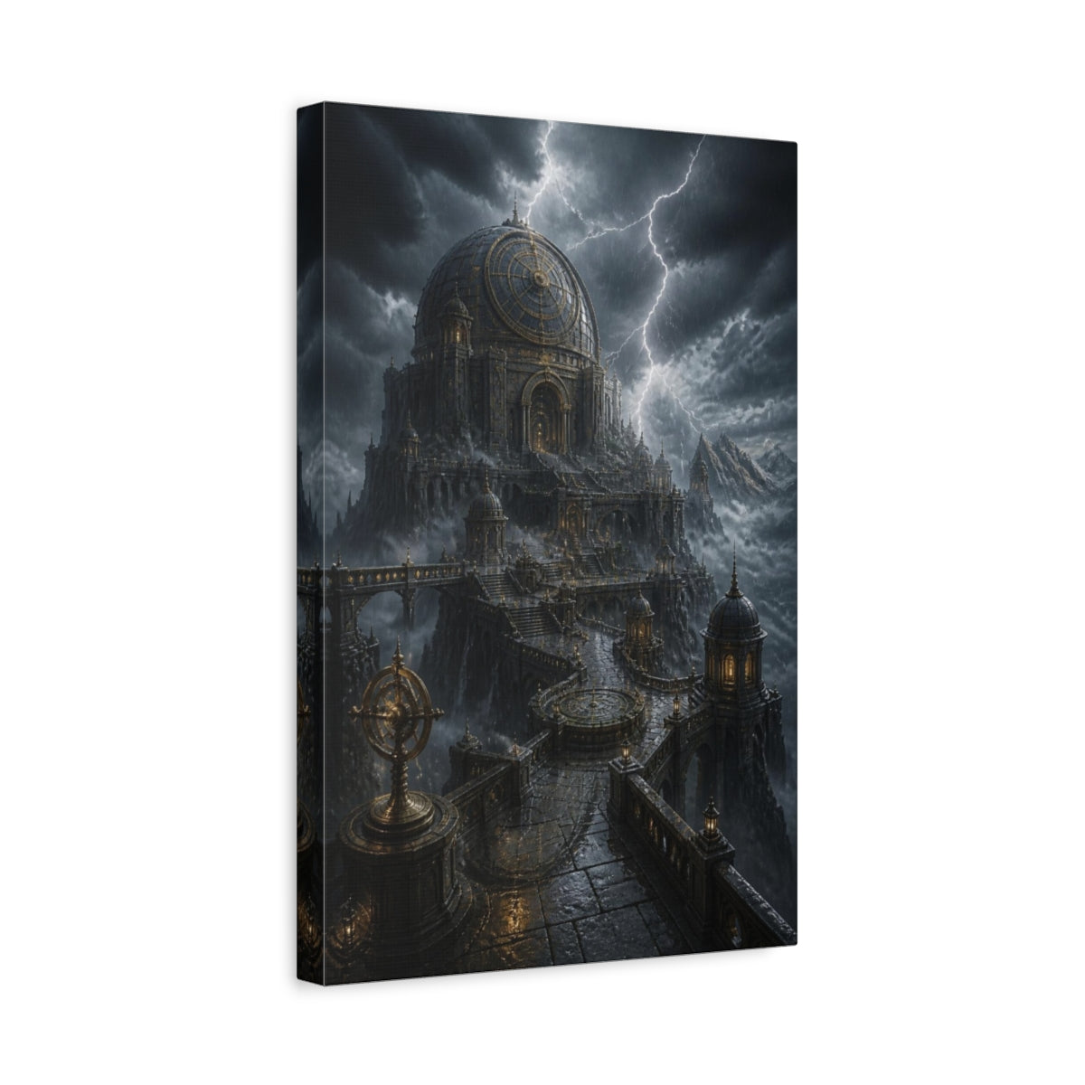 Side Mockup 4. Stormbound Observatory Dome shown as canvas print