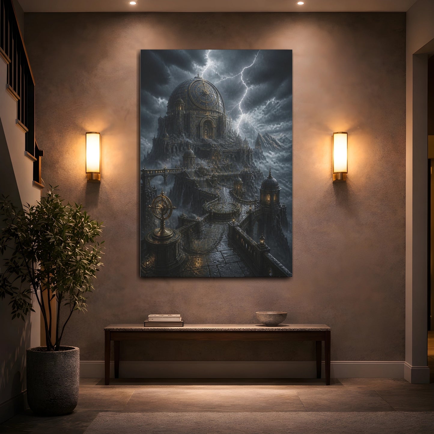 Mockup 2. Stormbound Observatory Dome shown as canvas print