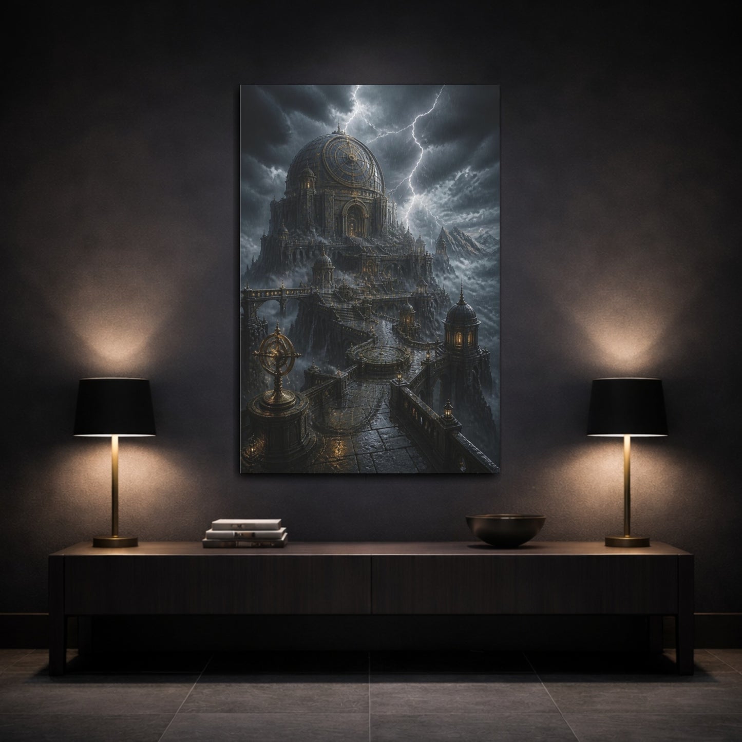 Mockup 3. Stormbound Observatory Dome shown as canvas print