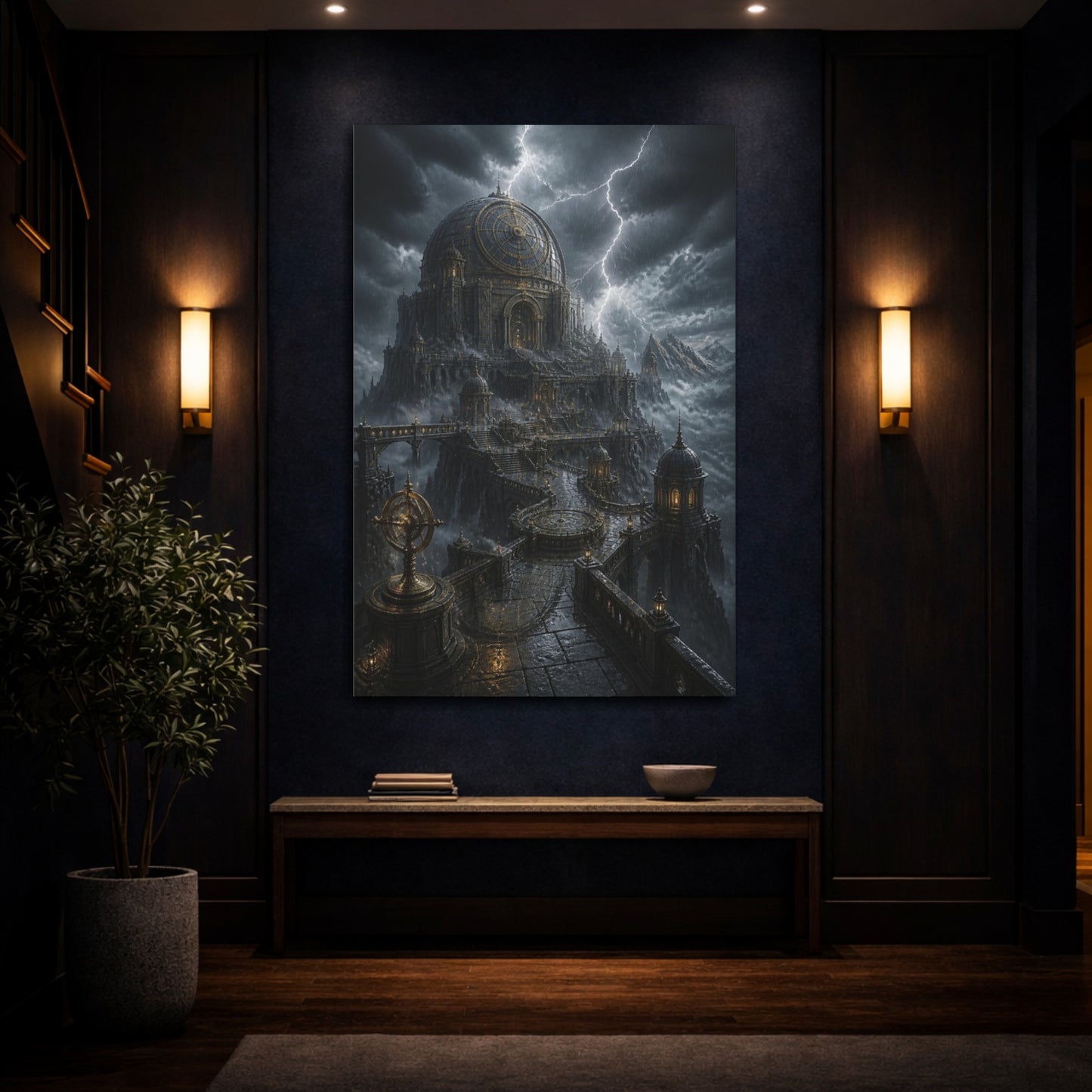 Mockup 4. Stormbound Observatory Dome shown as canvas print